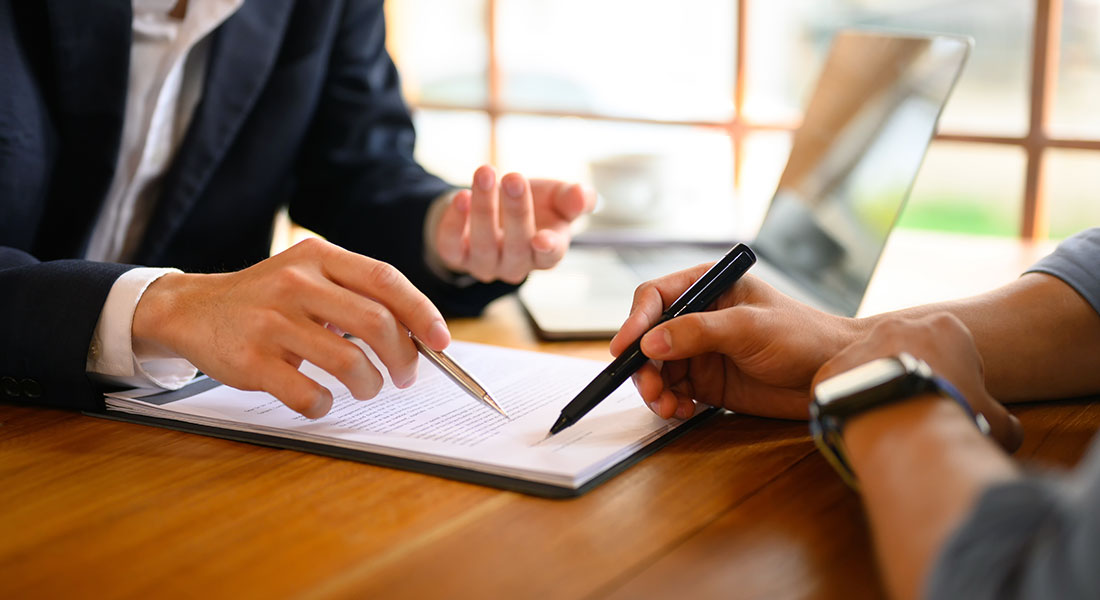 Business meeting regarding contract - SBA 7a Business Loan